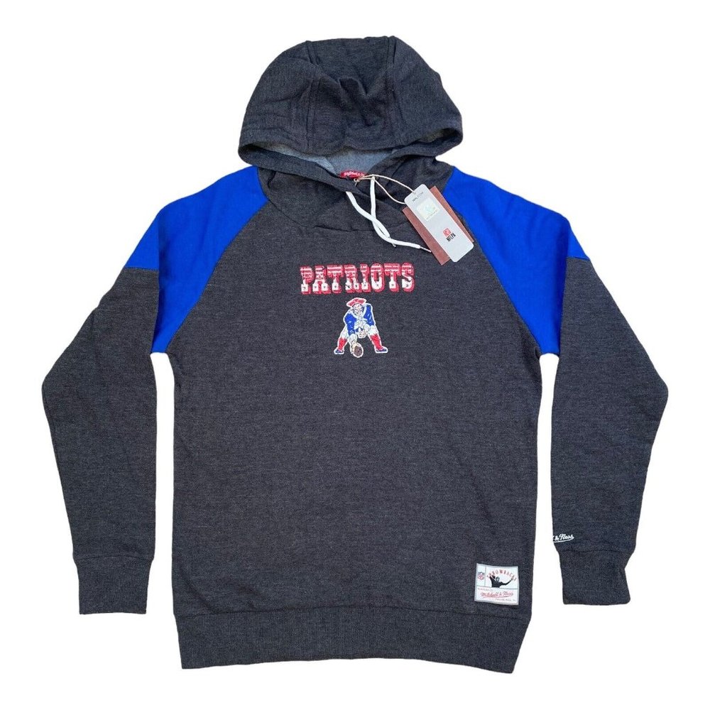 Mitchell & Ness New England Patriots Hoodie Womens L Gray Pat Patriot Throwback